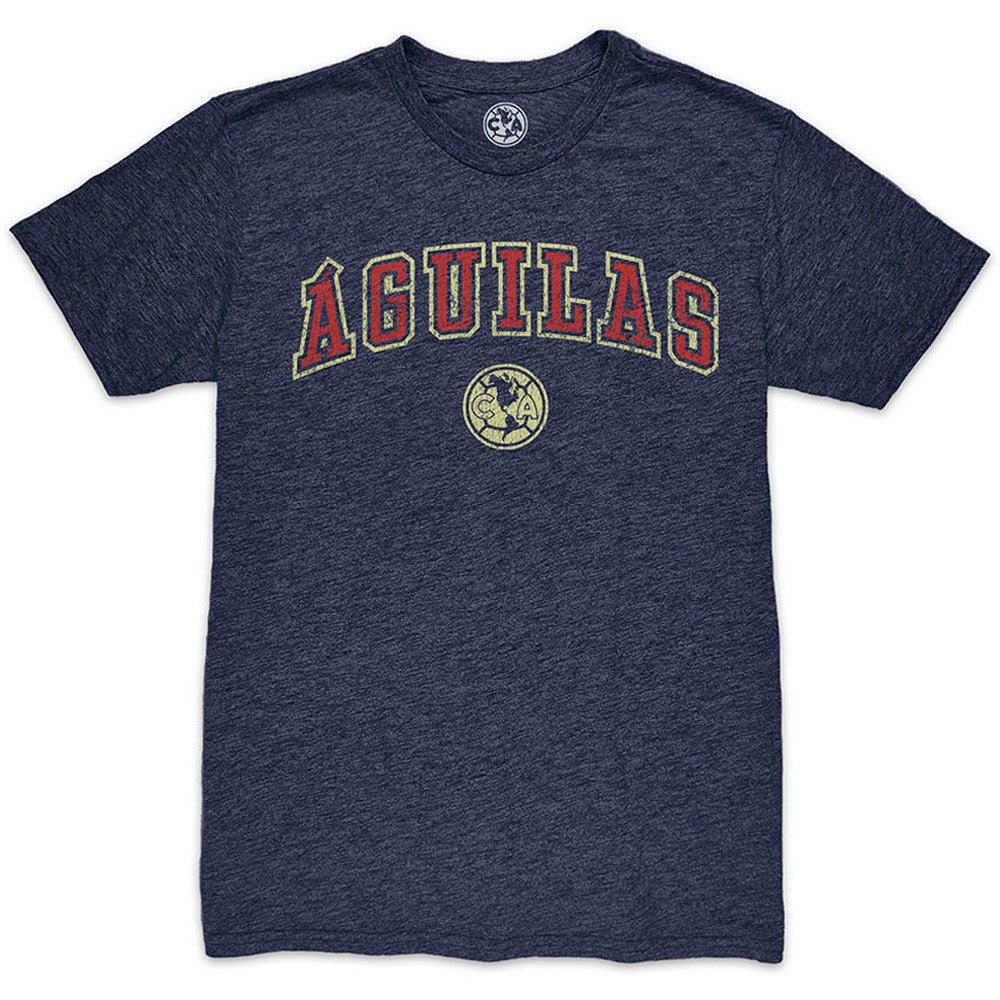 Club America 1863FC Wordmark Twisted Tri-Blend Slub T-Shirt Heather Navy