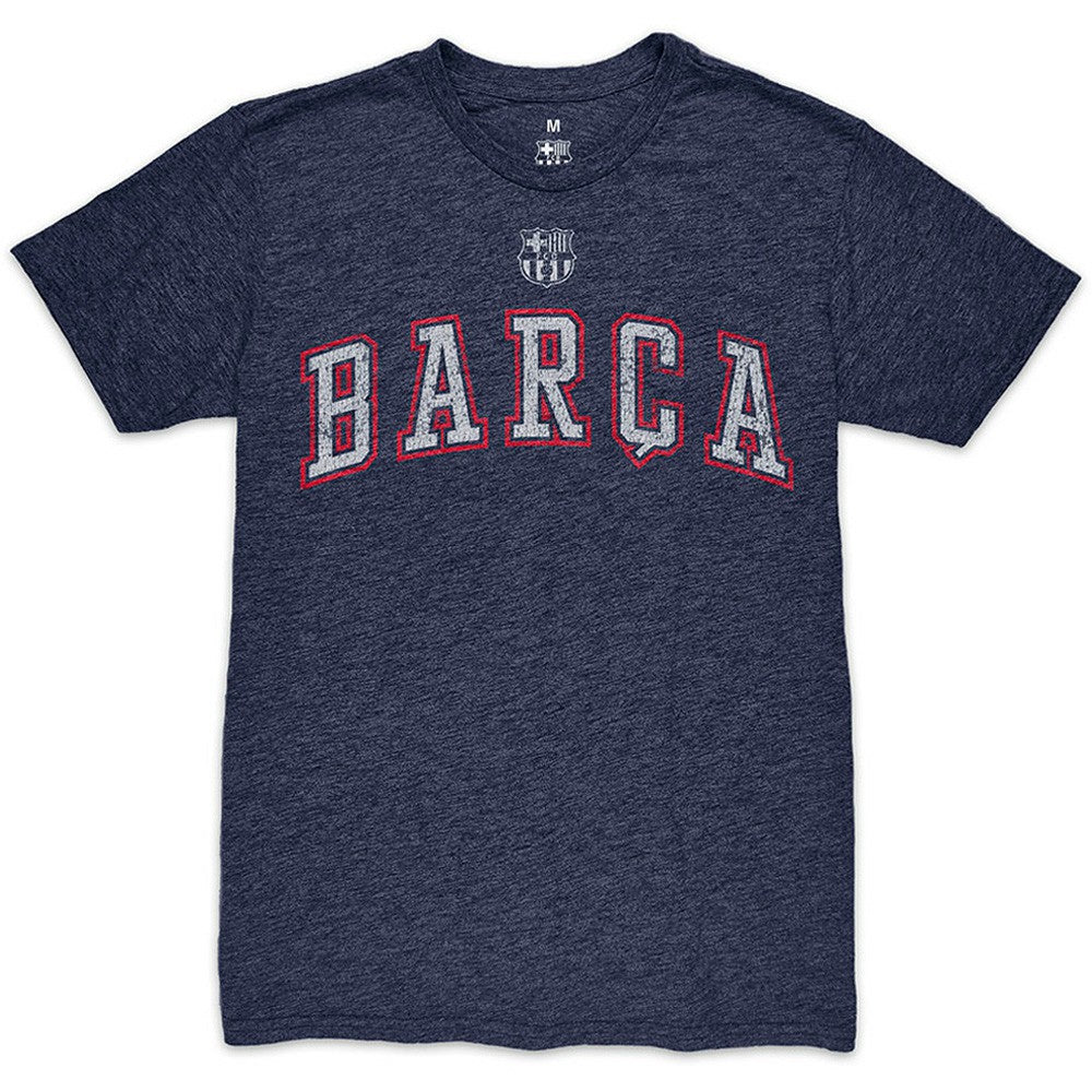Barcelona 1863FC Wordmark Twisted Tri-Blend Slub T-Shirt Heather Navy