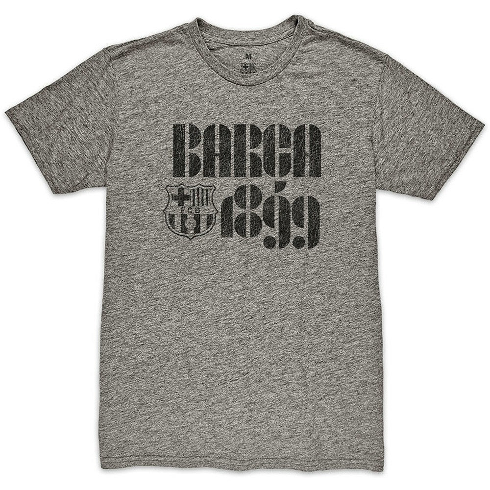 Barcelona 1863FC Retro Vibes Twisted Tri-Blend Slub T-Shirt Heather Gray