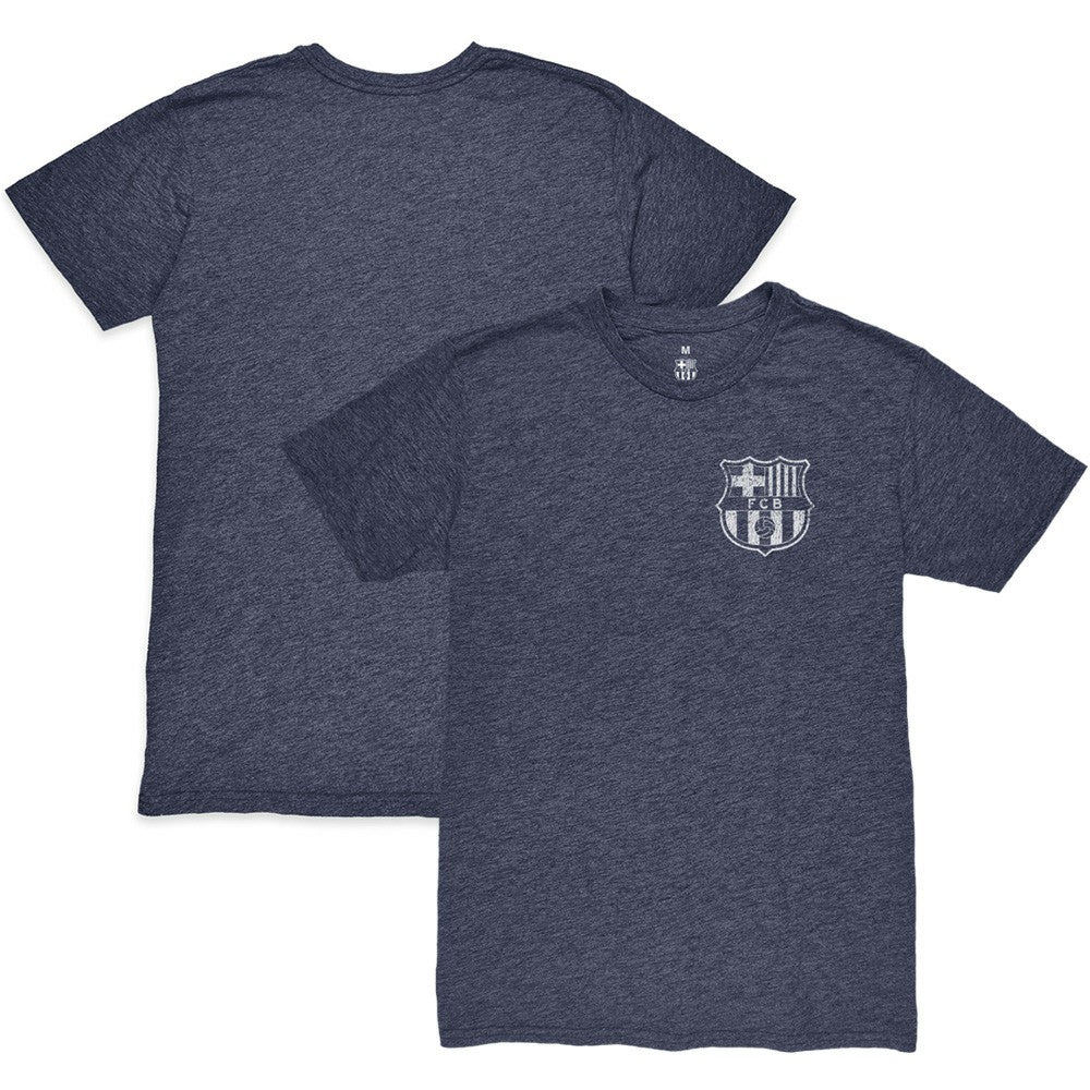 Barcelona 1863FC Front Back Date Twisted Tri-Blend T-Shirt Heather Navy