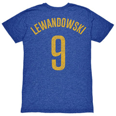 Robert Lewandowski Barcelona 1863FC Player Name & Number Twisted Tri-Blend Slub T-Shirt Heather Royal