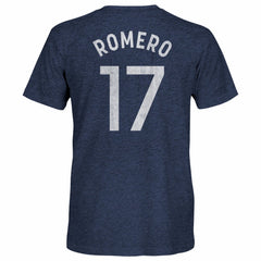 Cristian Romero Tottenham Hotspur 1863FC Player Name & Number Twisted Tri-Blend Slub T-Shirt Heather Navy