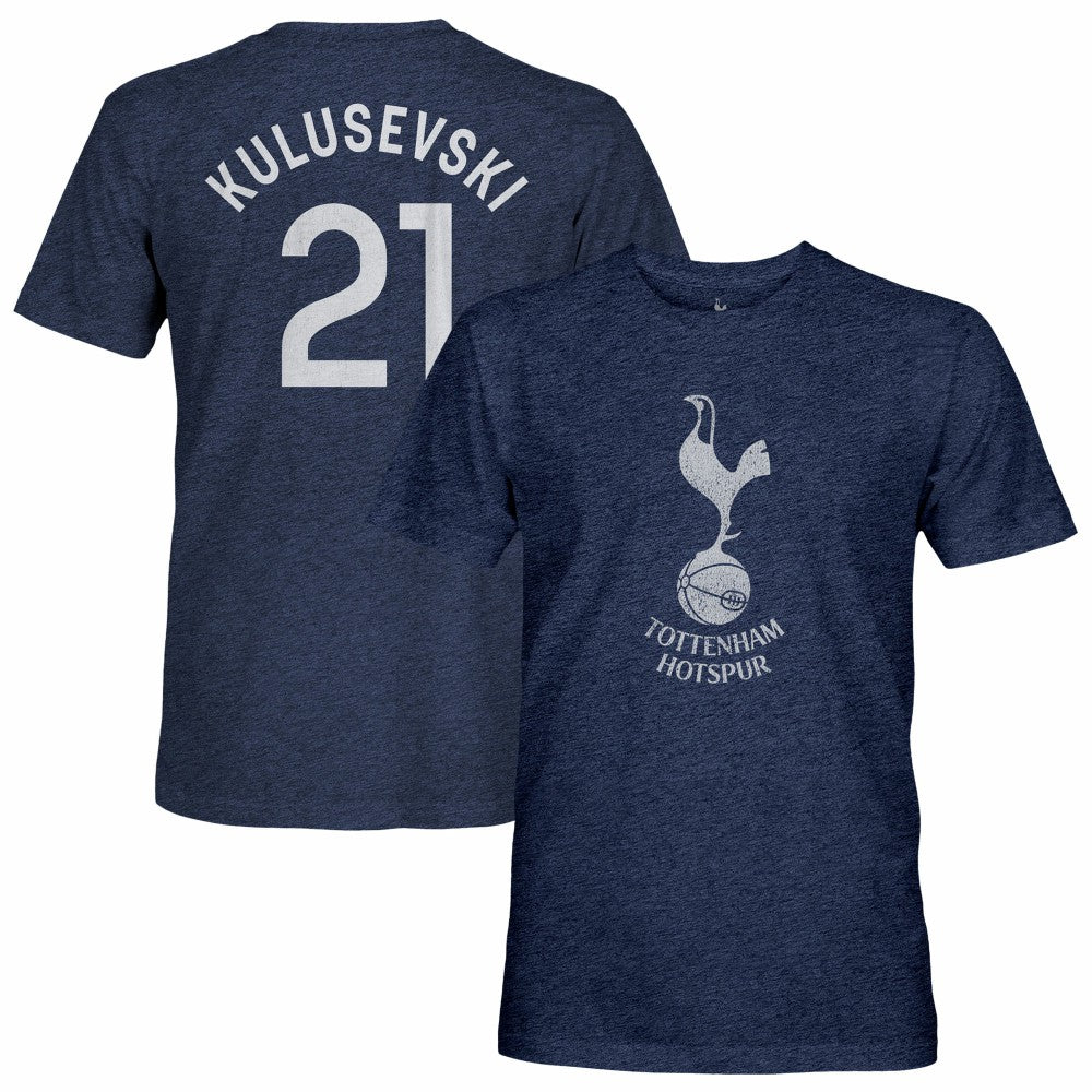 Dejan Kulusevski Tottenham Hotspur 1863FC Player Name & Number Twisted Tri-Blend Slub T-Shirt Heather Navy