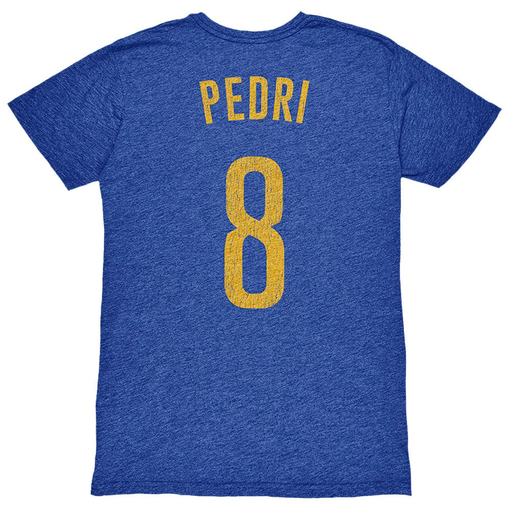 Pedri Barcelona 1863FC Player Name & Number Twisted Tri-Blend Slub T-Shirt Heather Royal