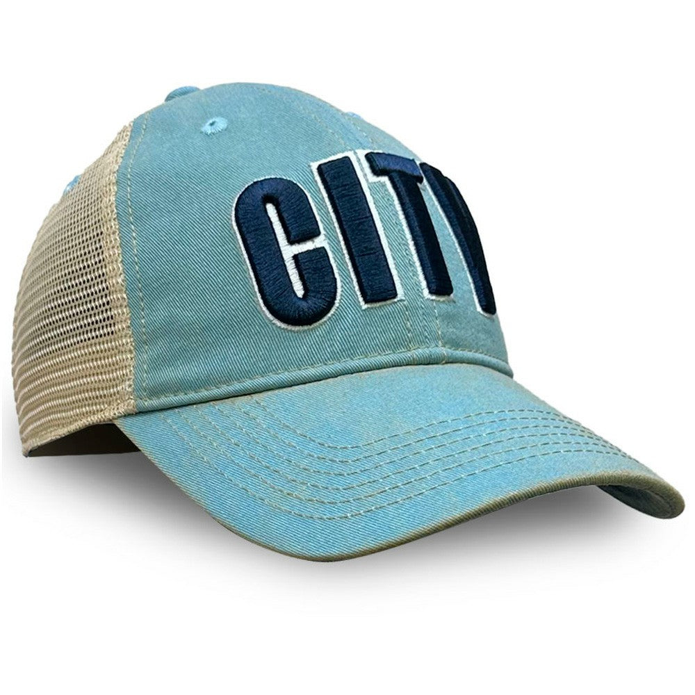 Manchester City 1863FC Washed Trucker Adjustable Hat Sky Blue