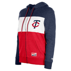 Minnesota Twins New Era Women's Color Block Full-Zip Hoodie Jacket - Navy Jackets