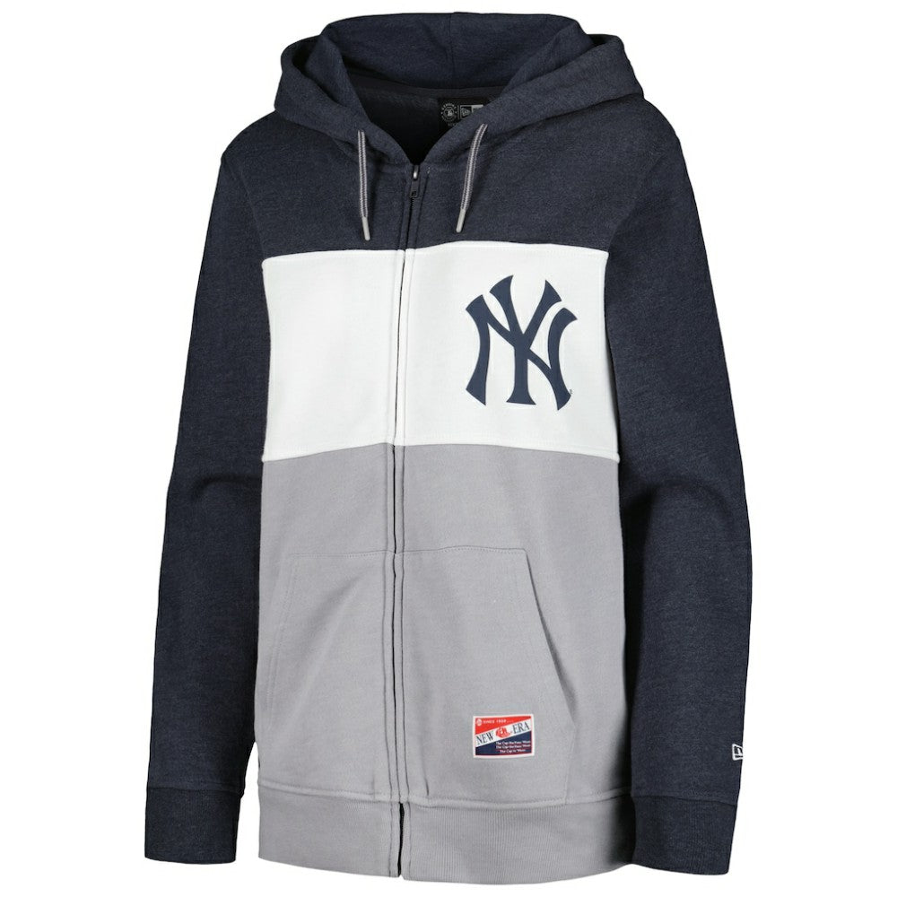 New York Yankees New Era Women's Color Block Full-Zip Hoodie Jacket - Navy Jackets
