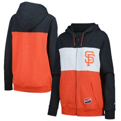 San Francisco Giants New Era Women's Color Block Full-Zip Hoodie Jacket - Black Jackets