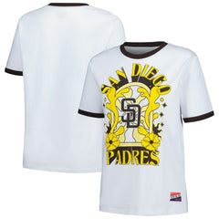 San Diego Padres New Era Women's Oversized Ringer T-Shirt - White T-shirts