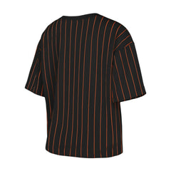 San Francisco Giants New Era Women's Boxy Pinstripe T-Shirt - Black T-shirts