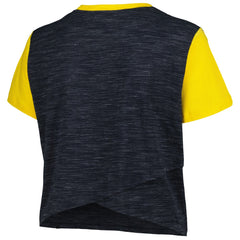 Milwaukee Brewers New Era Women's Plus Size Crossover Back Cropped T-Shirt - Navy T-shirts