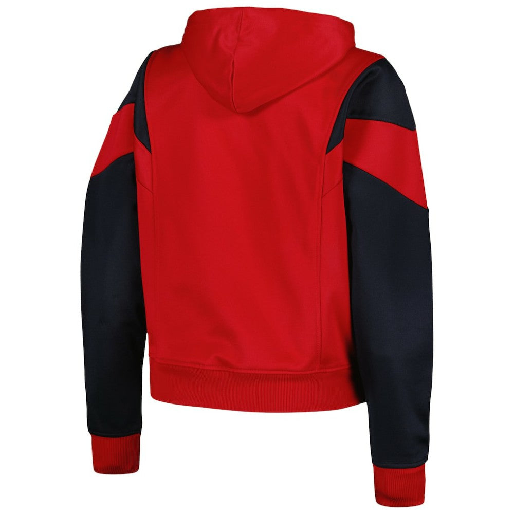 St. Louis Cardinals New Era Women's Color Block Fleece Quarter-Zip Hoodie - Red Hoodies
