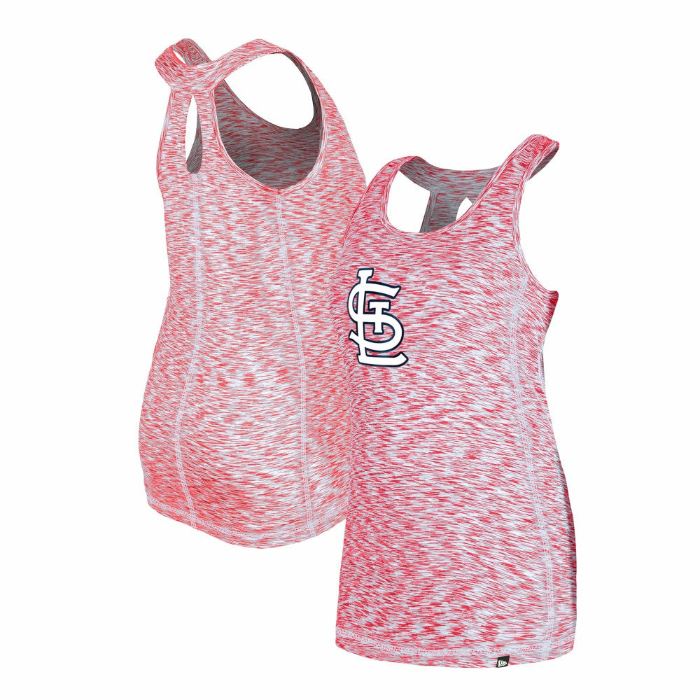 St. Louis Cardinals New Era Women's Space Dye Keyhole Back Tank Top - Red Tanks