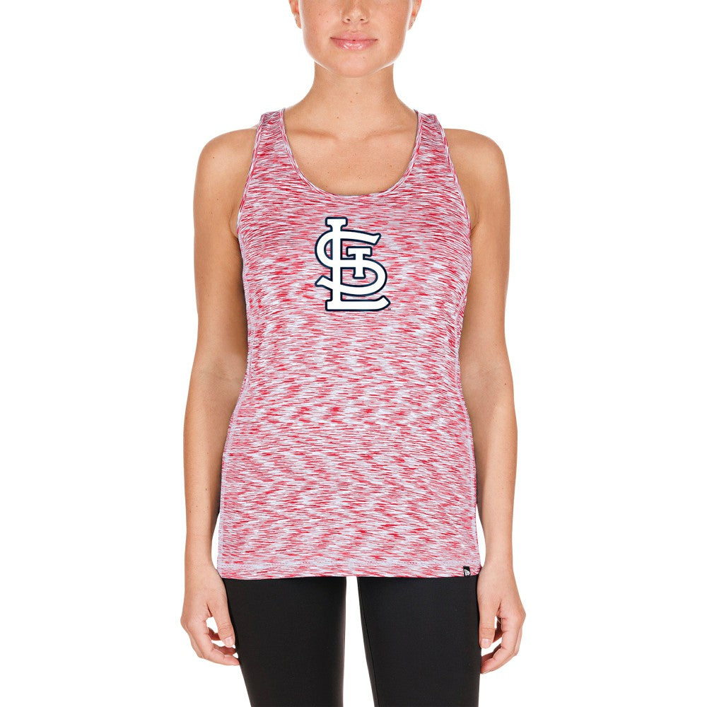 St. Louis Cardinals New Era Women's Space Dye Keyhole Back Tank Top - Red Tanks