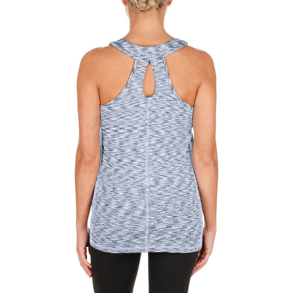 Houston Astros New Era Women's Space Dye Keyhole Back Tank Top - Navy Tanks