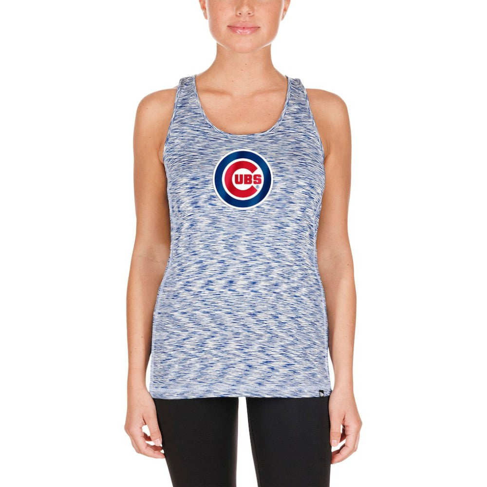 Chicago Cubs New Era Women's Space Dye Keyhole Back Tank Top - Royal Tanks