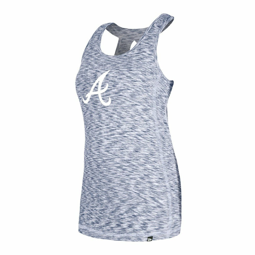Atlanta Braves New Era Women's Space Dye Keyhole Back Tank Top - Navy Tanks