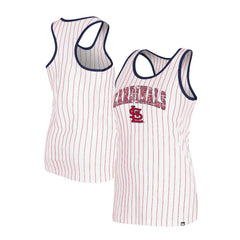 St. Louis Cardinals New Era Women's Sequin Pinstripe Racerback Tank Top - White Tanks
