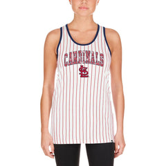 St. Louis Cardinals New Era Women's Sequin Pinstripe Racerback Tank Top - White Tanks