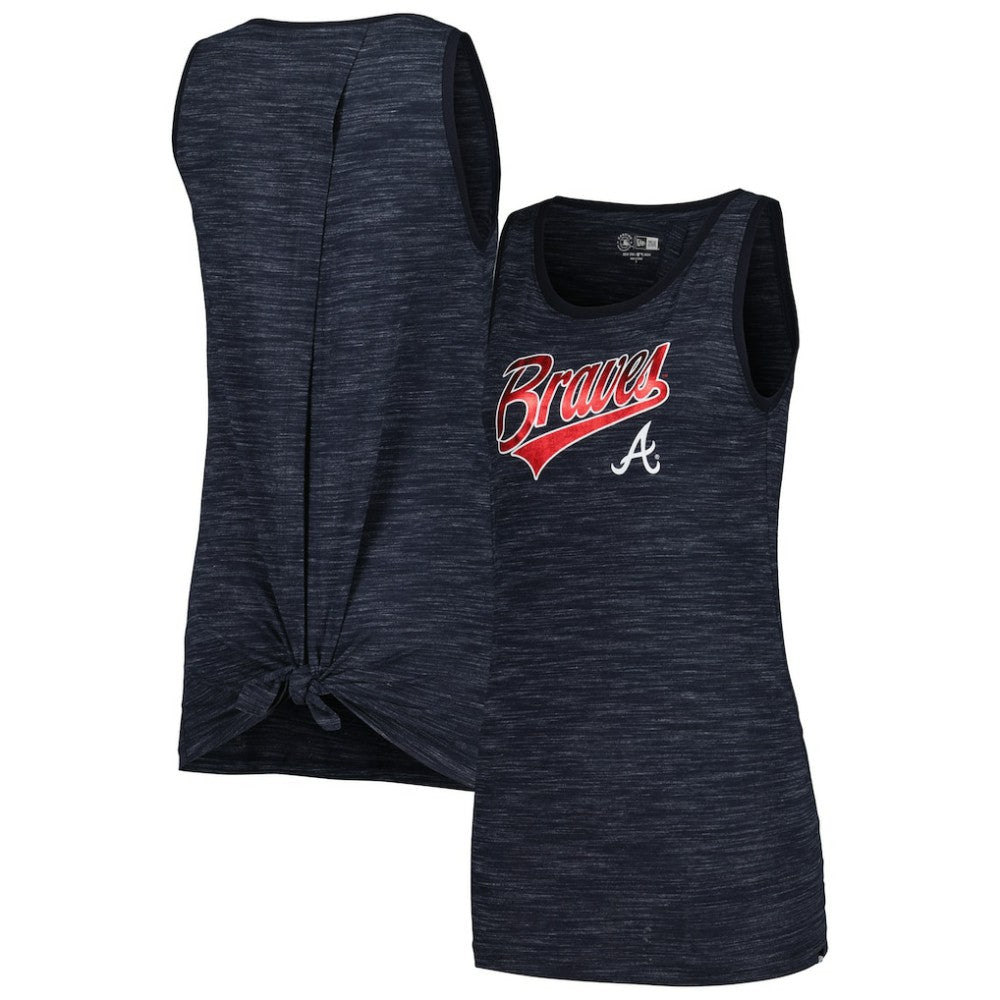 Atlanta Braves New Era Women's Space-Dye Active Tank Top - Navy Tanks