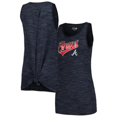 Atlanta Braves New Era Women's Space-Dye Active Tank Top - Navy Tanks
