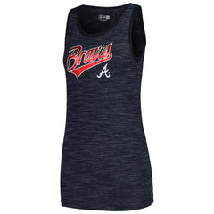 Atlanta Braves New Era Women's Space-Dye Active Tank Top - Navy Tanks