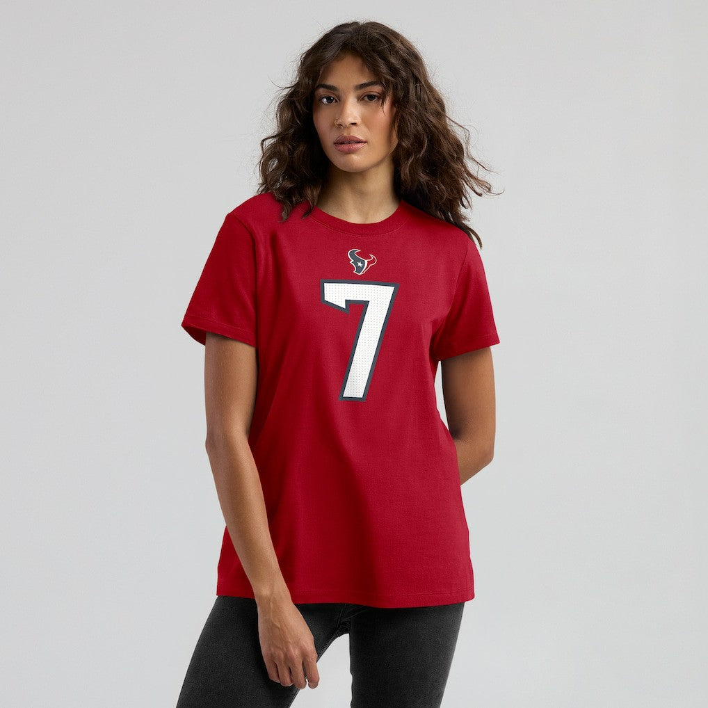 C.J. Stroud Houston Texans Women's Player Name & Number T-Shirt - Red T-shirts