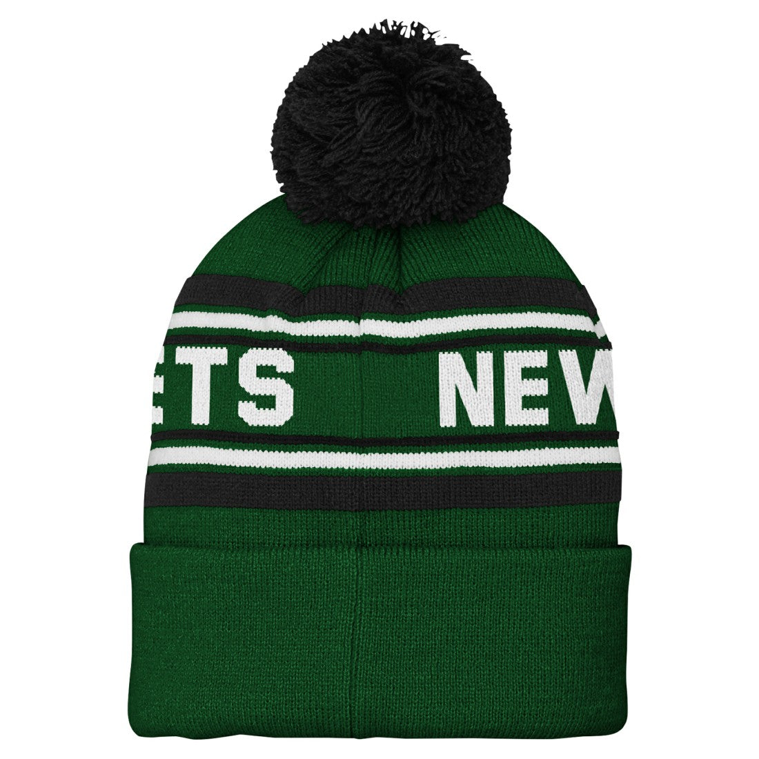 New York Jets Youth Jacquard Cuffed Knit Hat with Pom - Green Hats