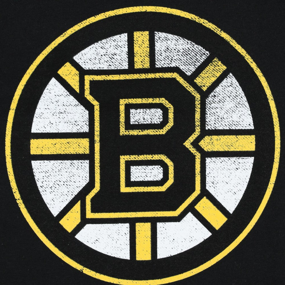 Boston Bruins Profile Women's Plus Size Distressed Printed Name & Number Long Sleeve T-Shirt - Black | US 200960822