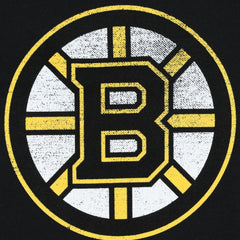 Boston Bruins Profile Women's Plus Size Distressed Printed Name & Number Long Sleeve T-Shirt - Black | US 200960822