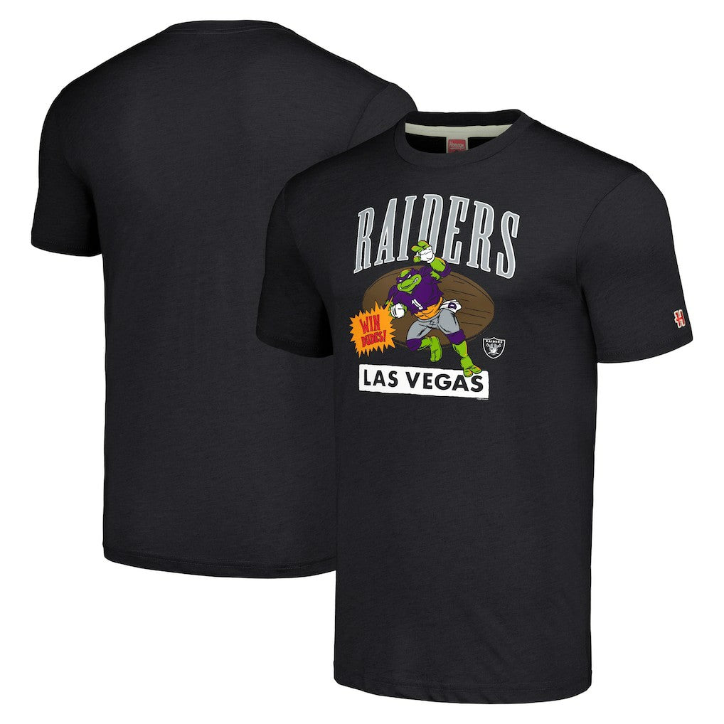 TMNT Donatello x Las Vegas Raiders Homage Tri-Blend T-Shirt - Charcoal T-shirts