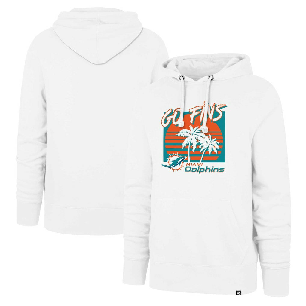 Miami Dolphins '47 Go Fins Regional Headline Pullover Hoodie - White Hoodies