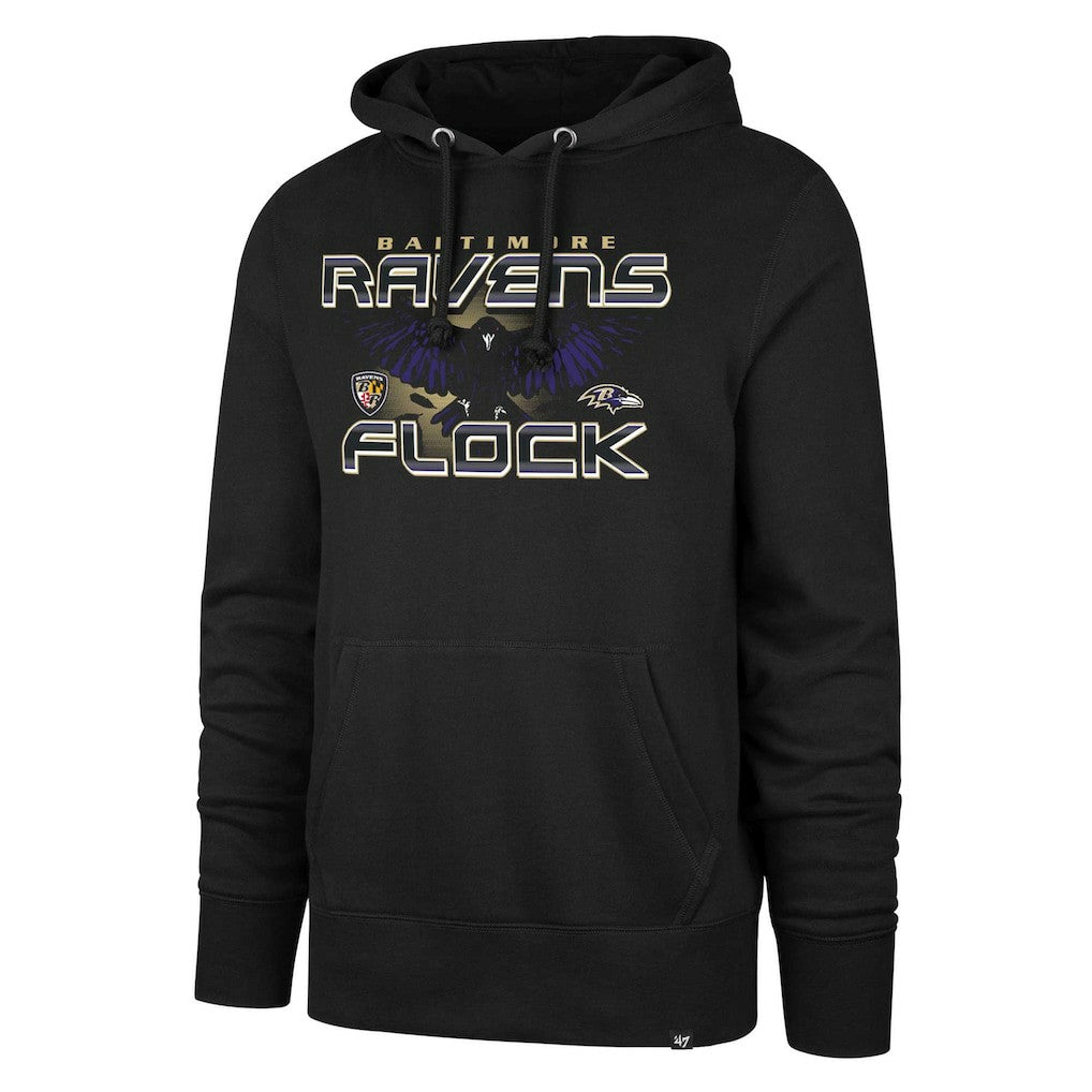 Baltimore Ravens '47 Ravens Flock Regional Headline Pullover Hoodie - Black Hoodies