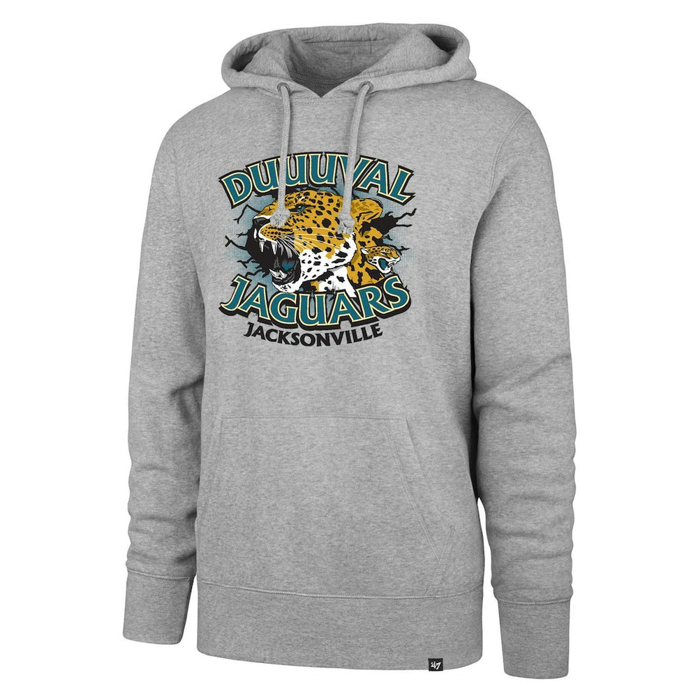 Jacksonville Jaguars '47 DUUUVAL Regional Headline Pullover Hoodie - Gray Hoodies