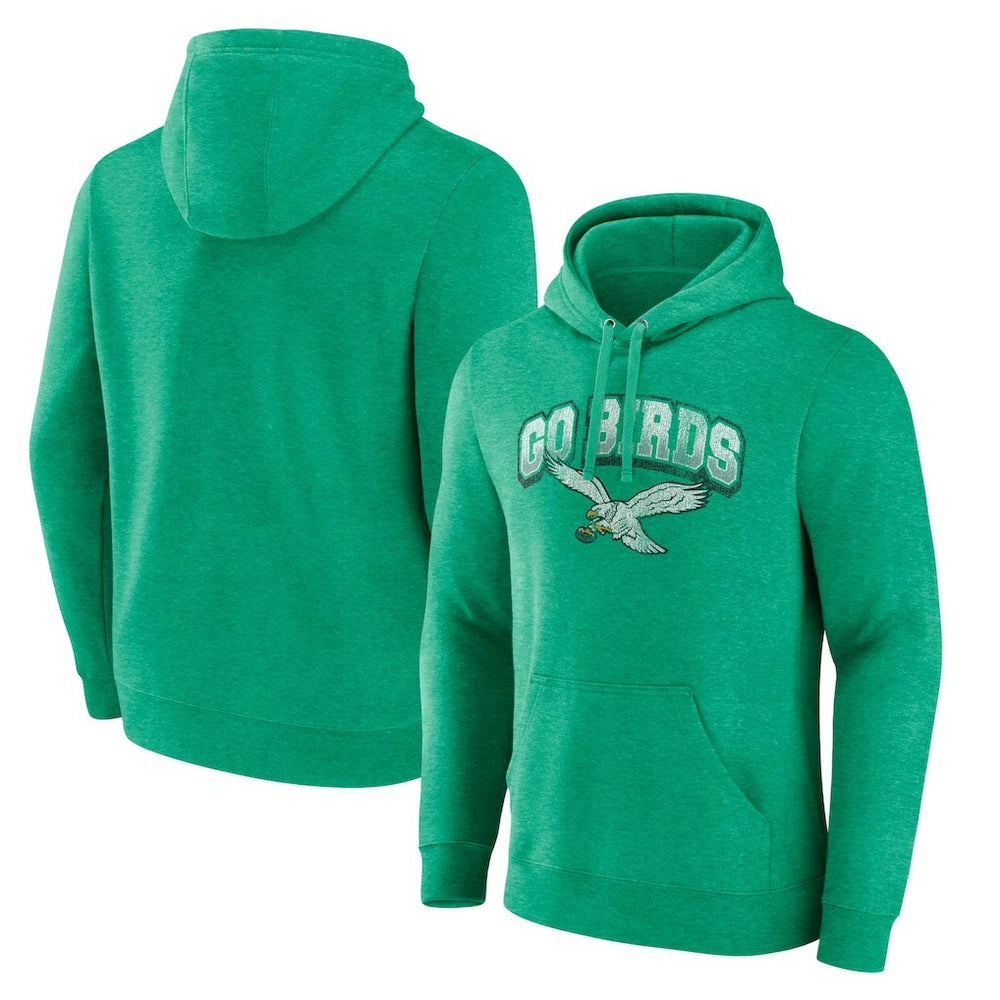 Philadelphia Eagles Gridiron Classics Go Birds Vintage Arch Pullover Hoodie - Kelly Green Hoodies