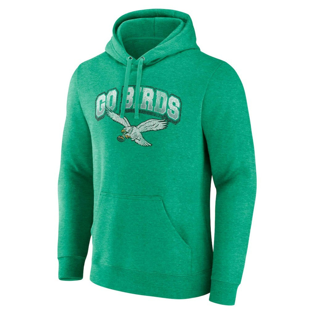 Philadelphia Eagles Gridiron Classics Go Birds Vintage Arch Pullover Hoodie - Kelly Green Hoodies