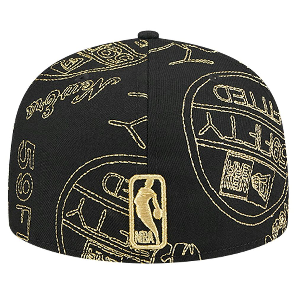 Miami Heat 59FIFTY Day Allover Print Stencil Fitted Hat Black - New Era
