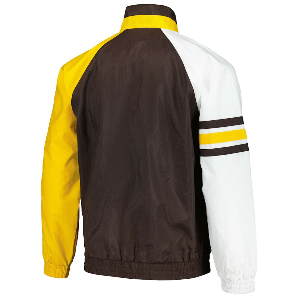 San Diego Padres Starter Elite Raglan Half-Zip Jacket - Brown/Gold Jackets