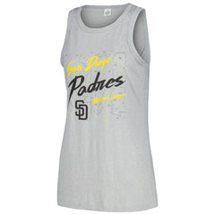 San Diego Padres Soft as a Grape Women's Gauze High Neck Tank Top - Gray Tanks
