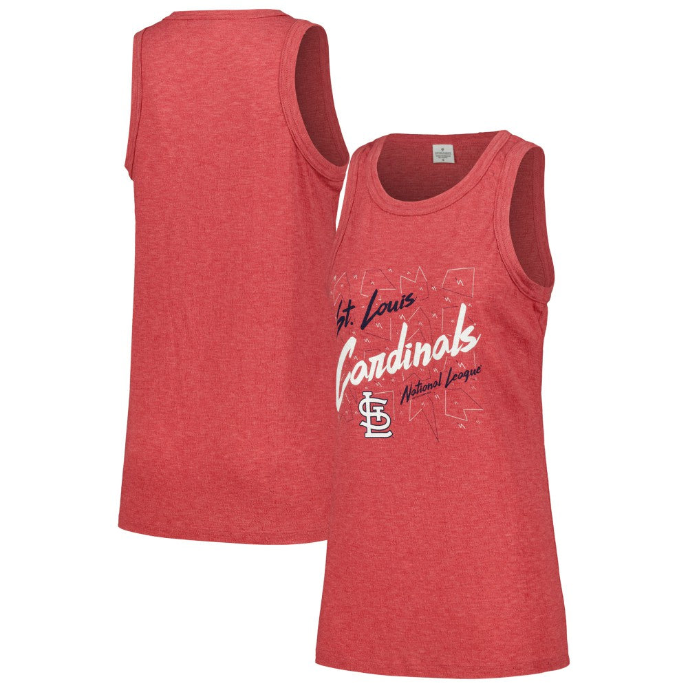St. Louis Cardinals Soft as a Grape Women's Gauze High Neck Tank Top - Red Tanks