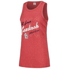 St. Louis Cardinals Soft as a Grape Women's Gauze High Neck Tank Top - Red Tanks