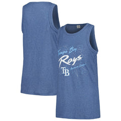 Tampa Bay Rays Soft as a Grape Women's Gauze High Neck Tank Top - Navy Tanks