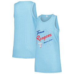 Texas Rangers Soft as a Grape Women's Gauze High Neck Tank Top - Light Blue Tanks