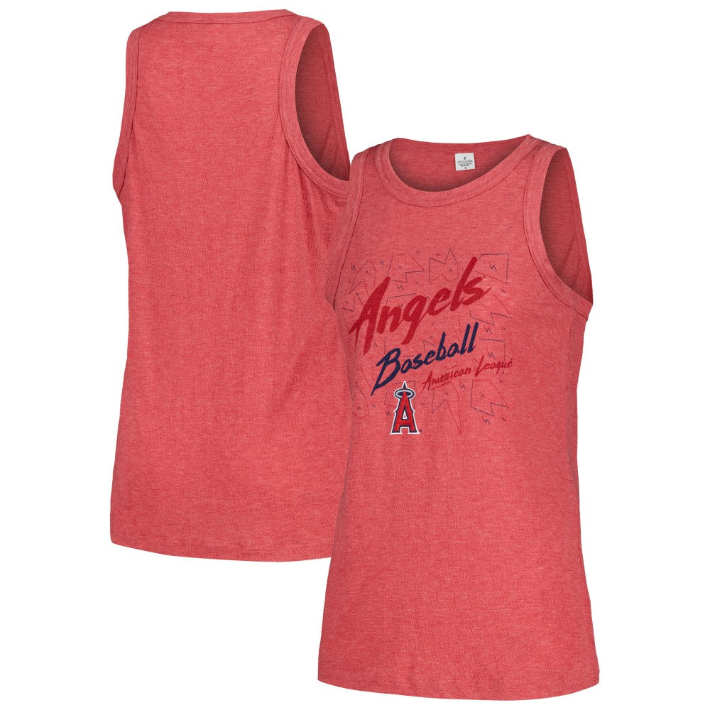 Los Angeles Angels Soft as a Grape Women's Gauze High Neck Tank Top - Red Tanks