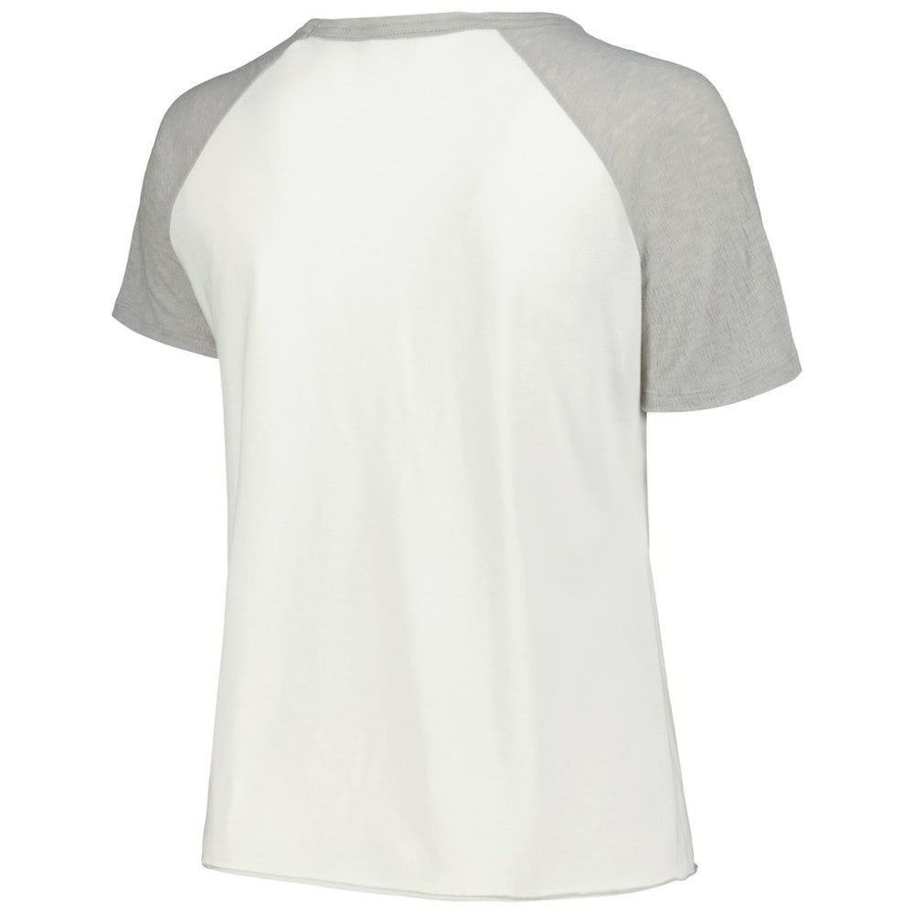 Toronto Blue Jays Soft as a Grape Women's Plus Size Baseball Raglan T-Shirt - White T-shirts