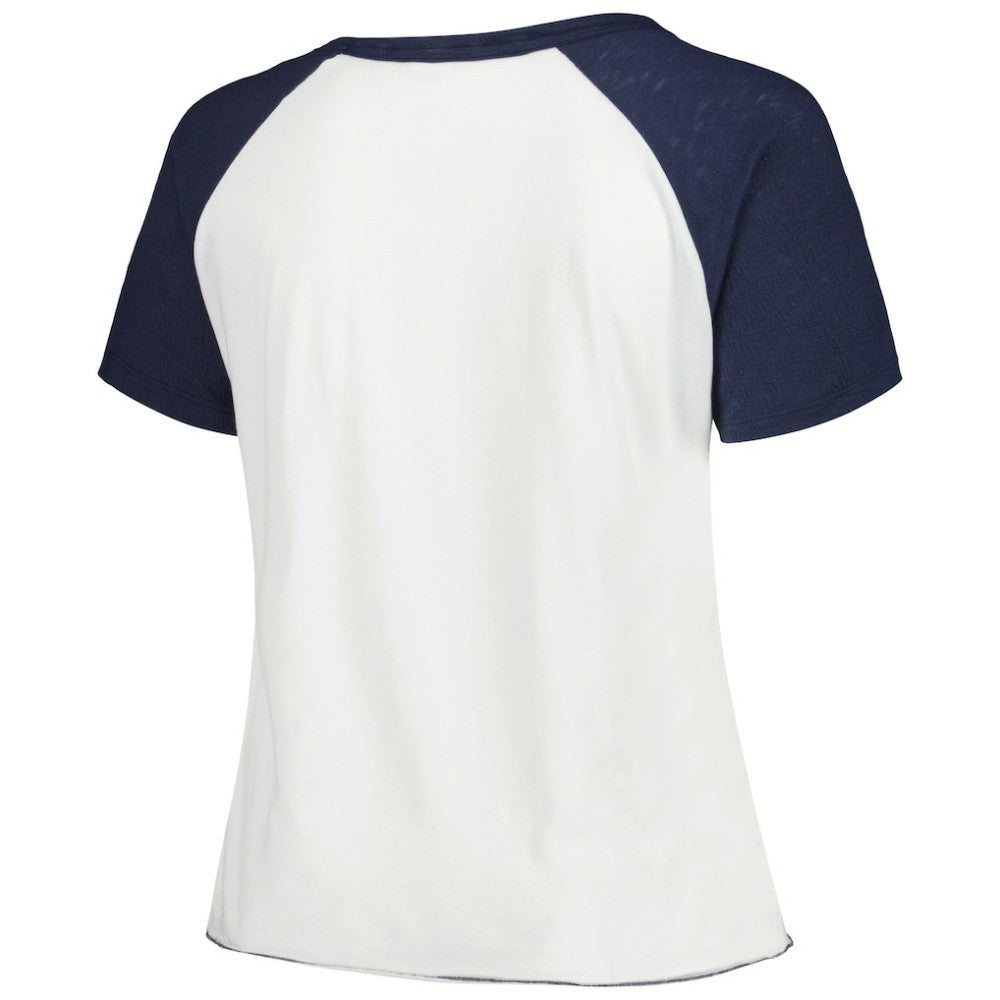 Tampa Bay Rays Soft as a Grape Women's Plus Size Baseball Raglan T-Shirt - White T-shirts