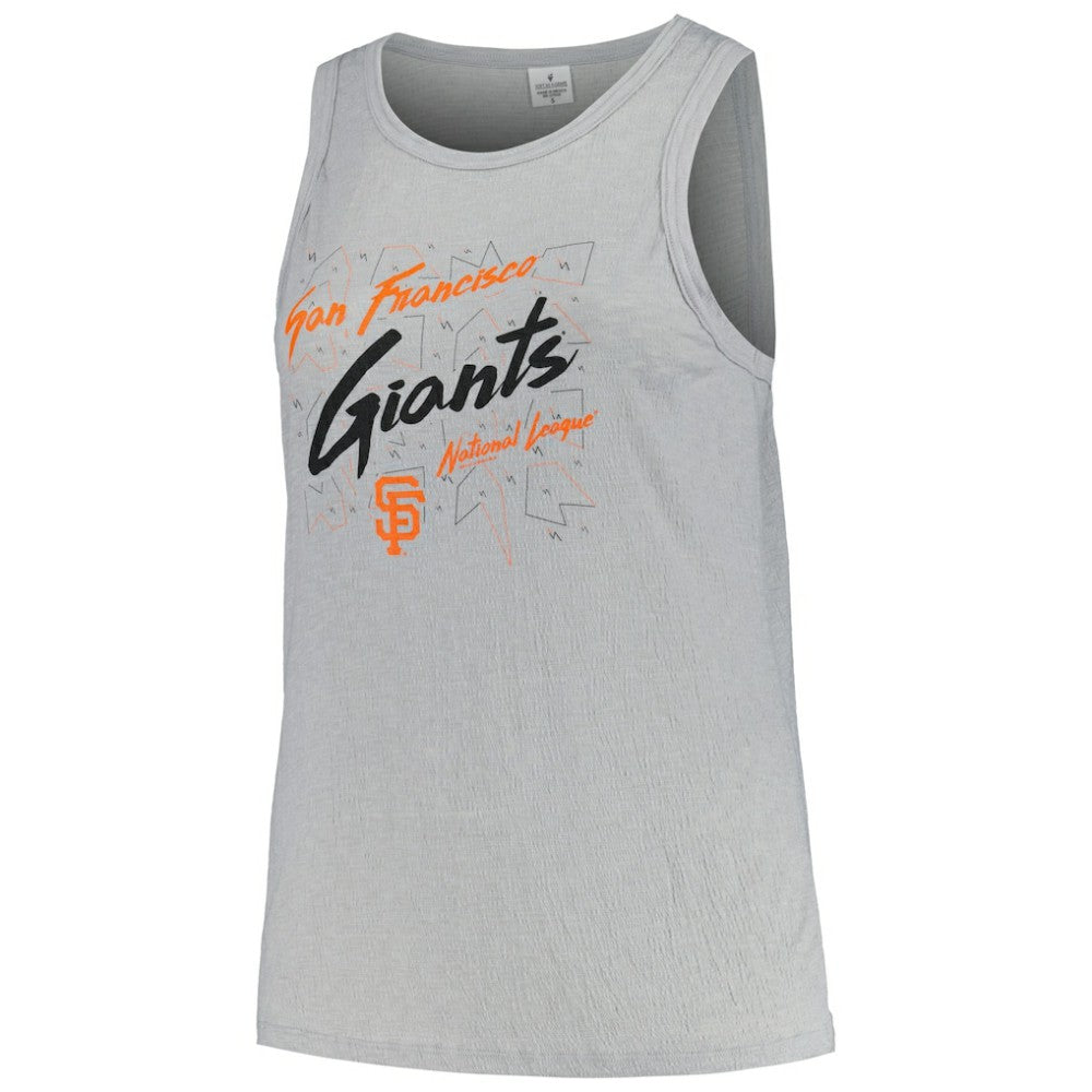 San Francisco Giants Soft as a Grape Women's Plus Size Curvy High Neck Tri-Blend Tank Top - Steel Tanks