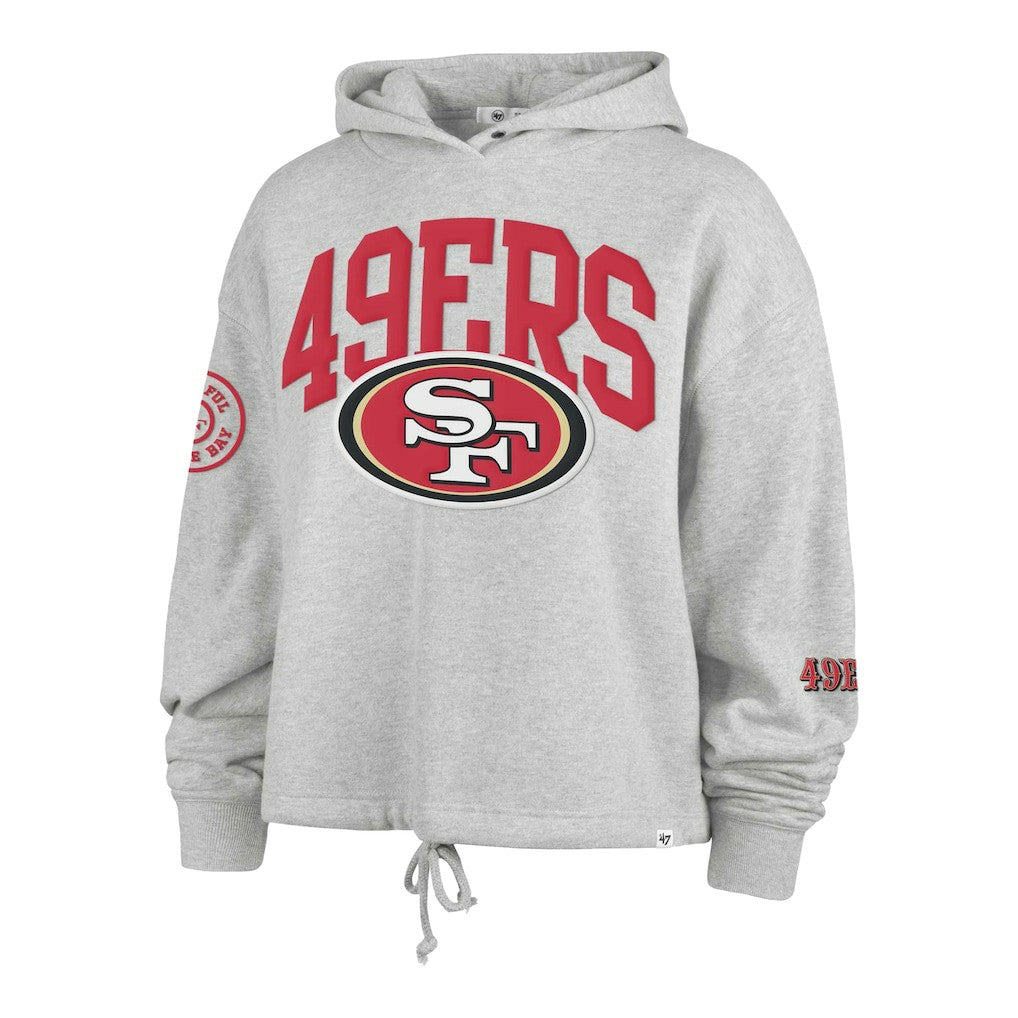 San Francisco 49ers '47 Women's High Hopes Long Sleeve Cropped Hoodie - Heather Gray Hoodies