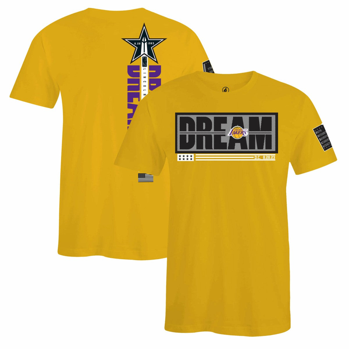 Los Angeles Lakers FISLL x Black History Collection Unisex T-Shirt - Gold