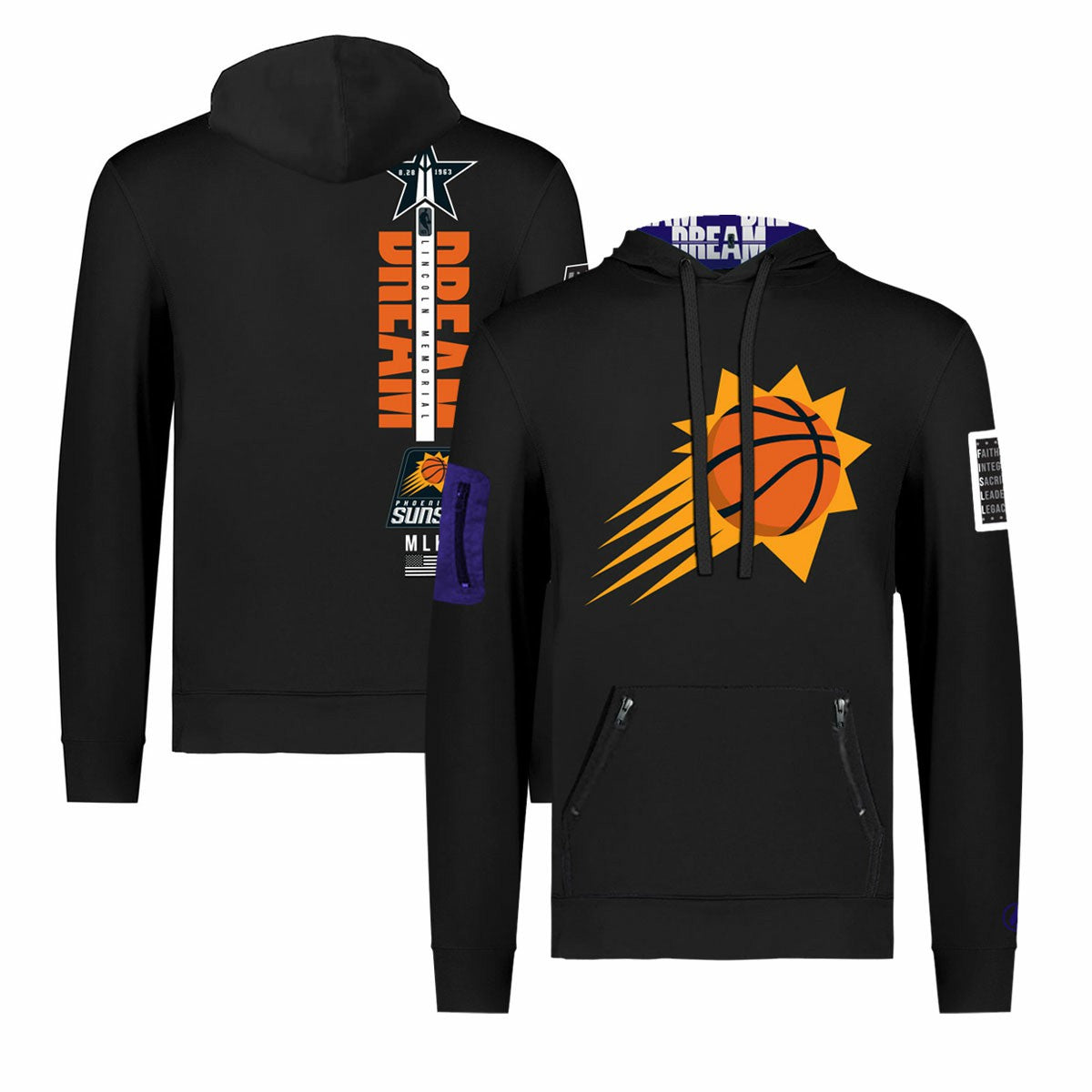 Phoenix Suns FISLL x Black History Collection Unisex Pullover Hoodie - Black